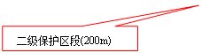 矩形標注: 二級保護區段(200m)